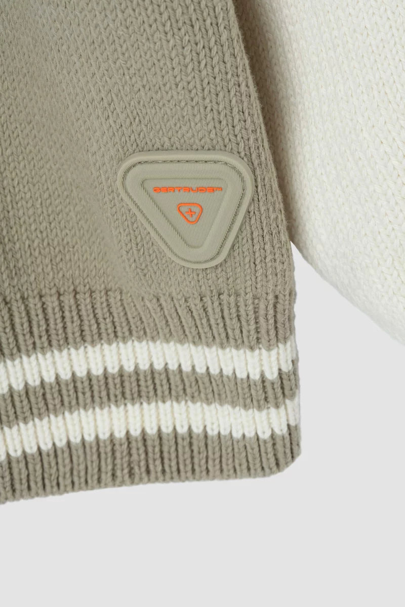 Polo Brooklyn tricot coton grosse jauge manches contrastées