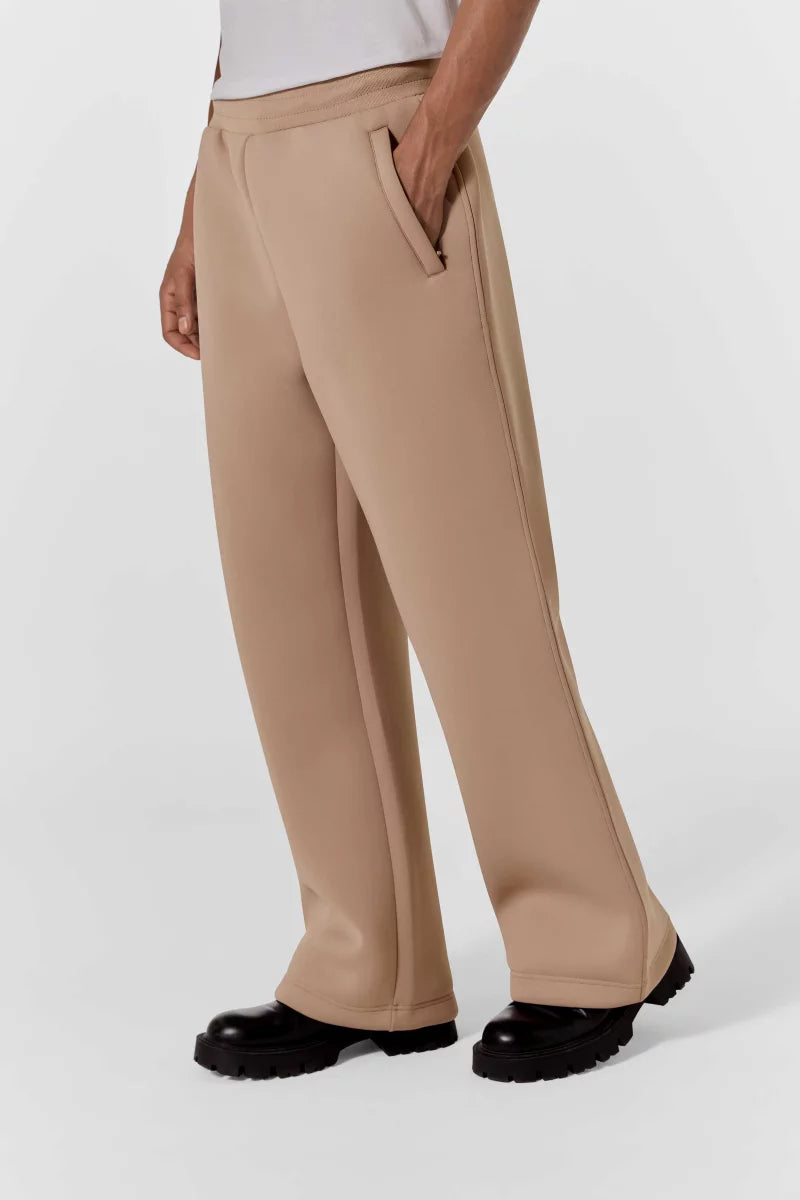 Pantalon Cardi maille scuba coupe ample taille élastiquée